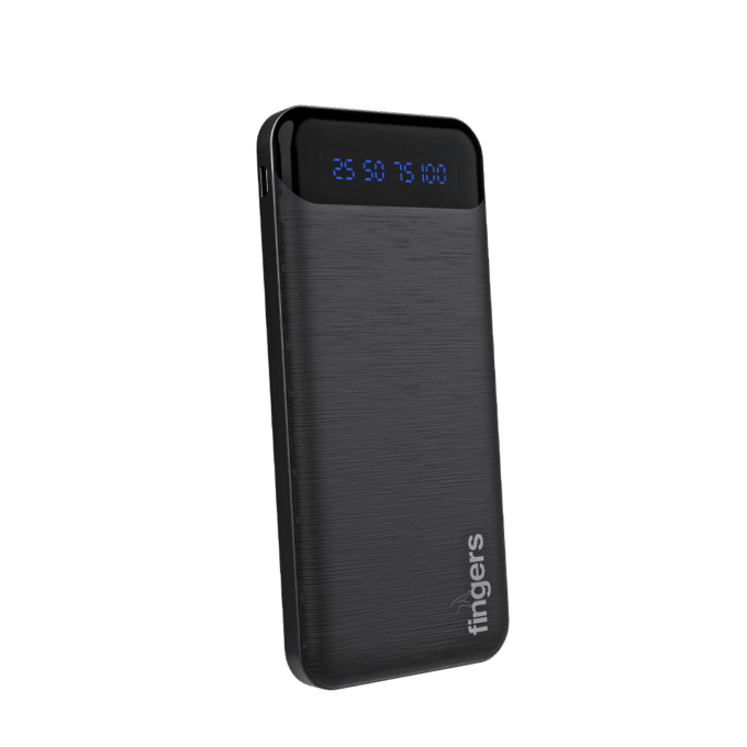 FINGERS Kickstart-P15 10,000 mAh Power Bank – Dual USB, LED Display
